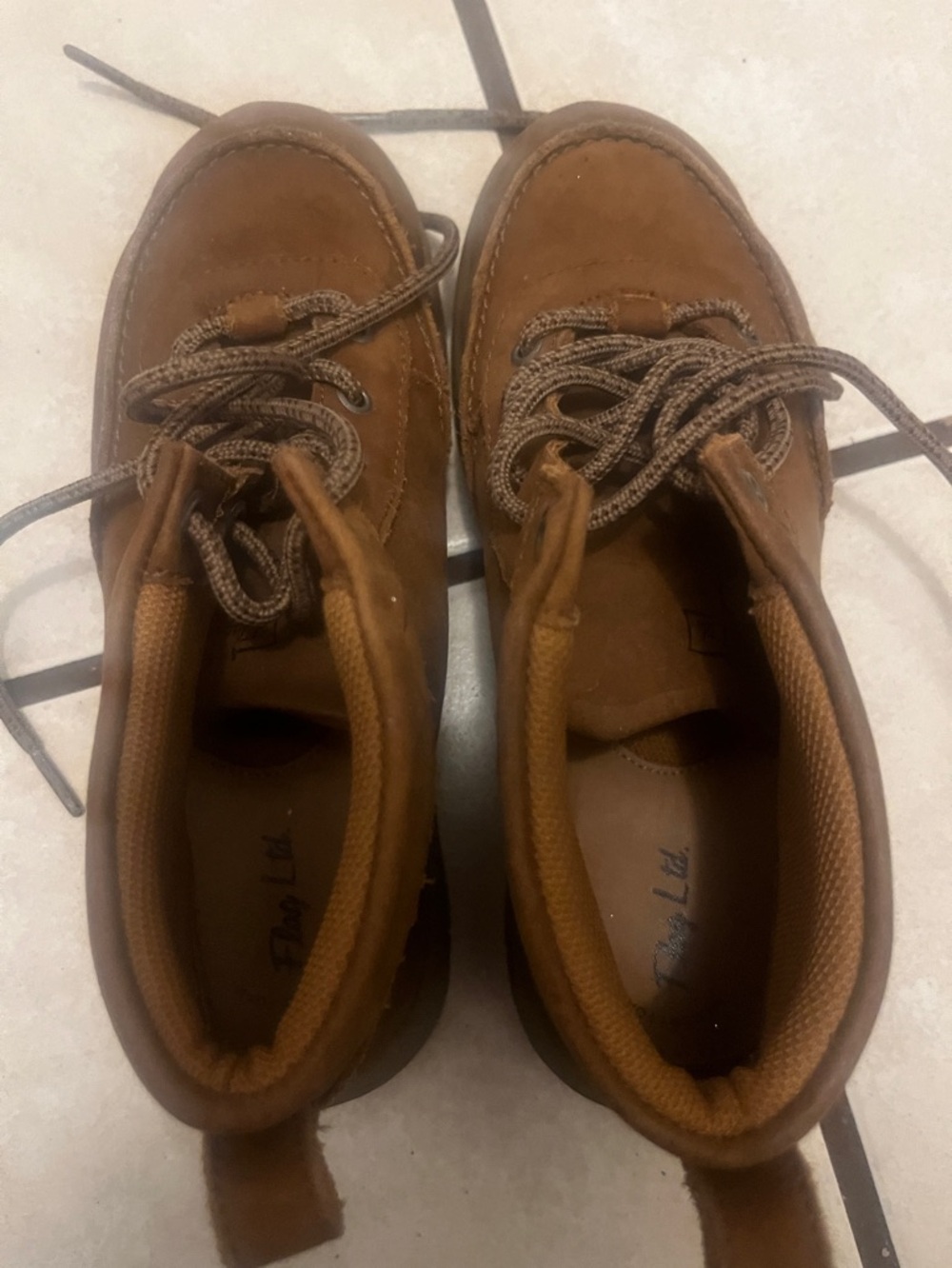 Kids Brown Lace-Up Outdoor Boots